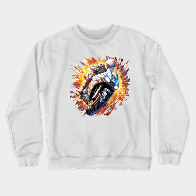 Moto Racing Fast Speed Competition Abstract Crewneck Sweatshirt by Cubebox